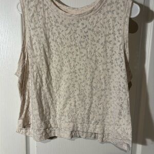 All in Motion Cream leopard print Tank Top